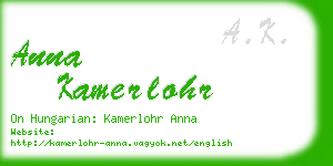 anna kamerlohr business card